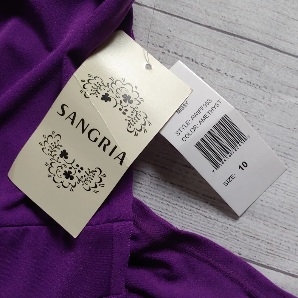 NWT Signature by Sangria Purple Maxi Dress - Picture 4 of 12